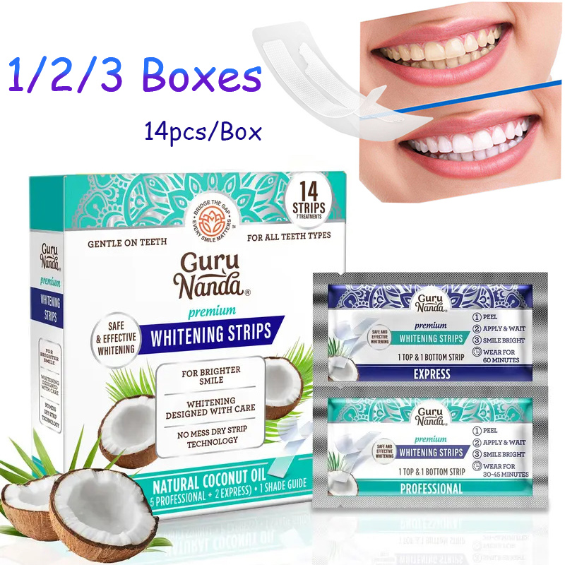 Teeth Whitening Essence - 14pcs/kotak Strip Pemutih Gigi Minyak Kelapa,
