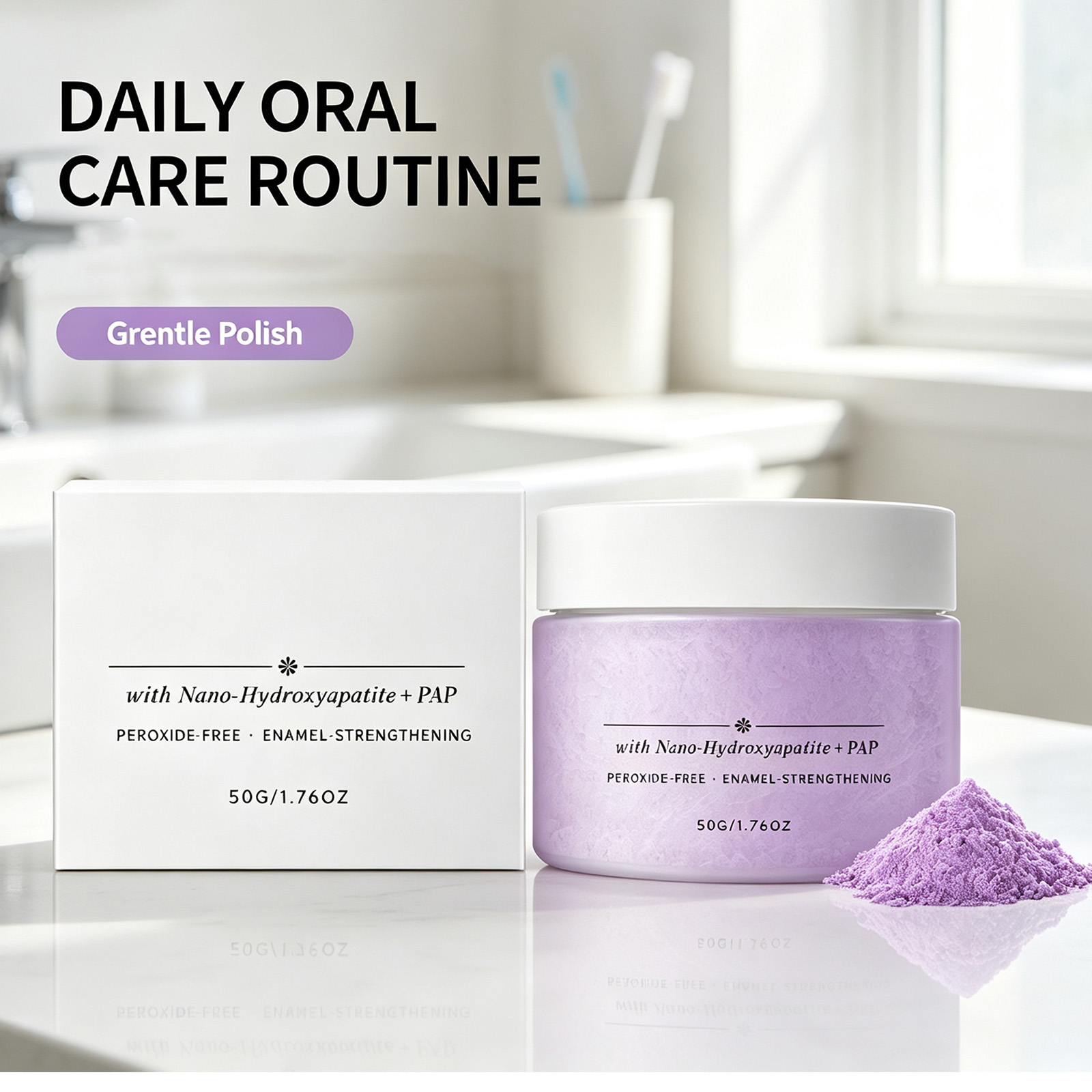 Teeth Whitening Powder - Bubuk Gigi Nano Hydroxyapatite dengan Aroma