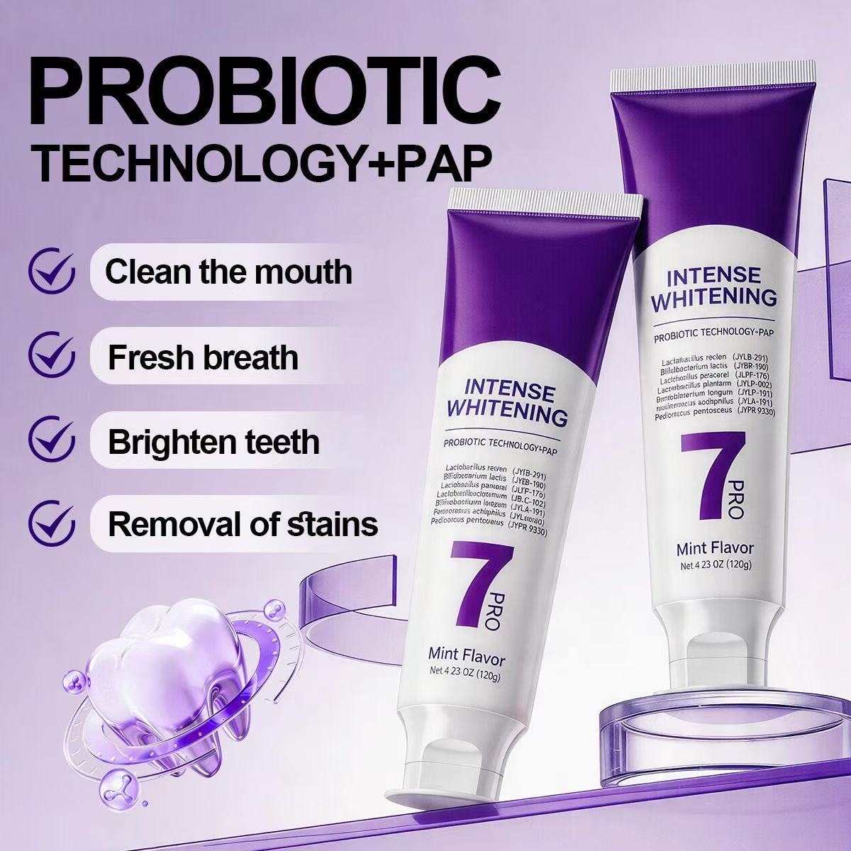 Pasta Gigi Pemutih Probiotik 7 - Teeth Whitening That Works ulasan dan harga