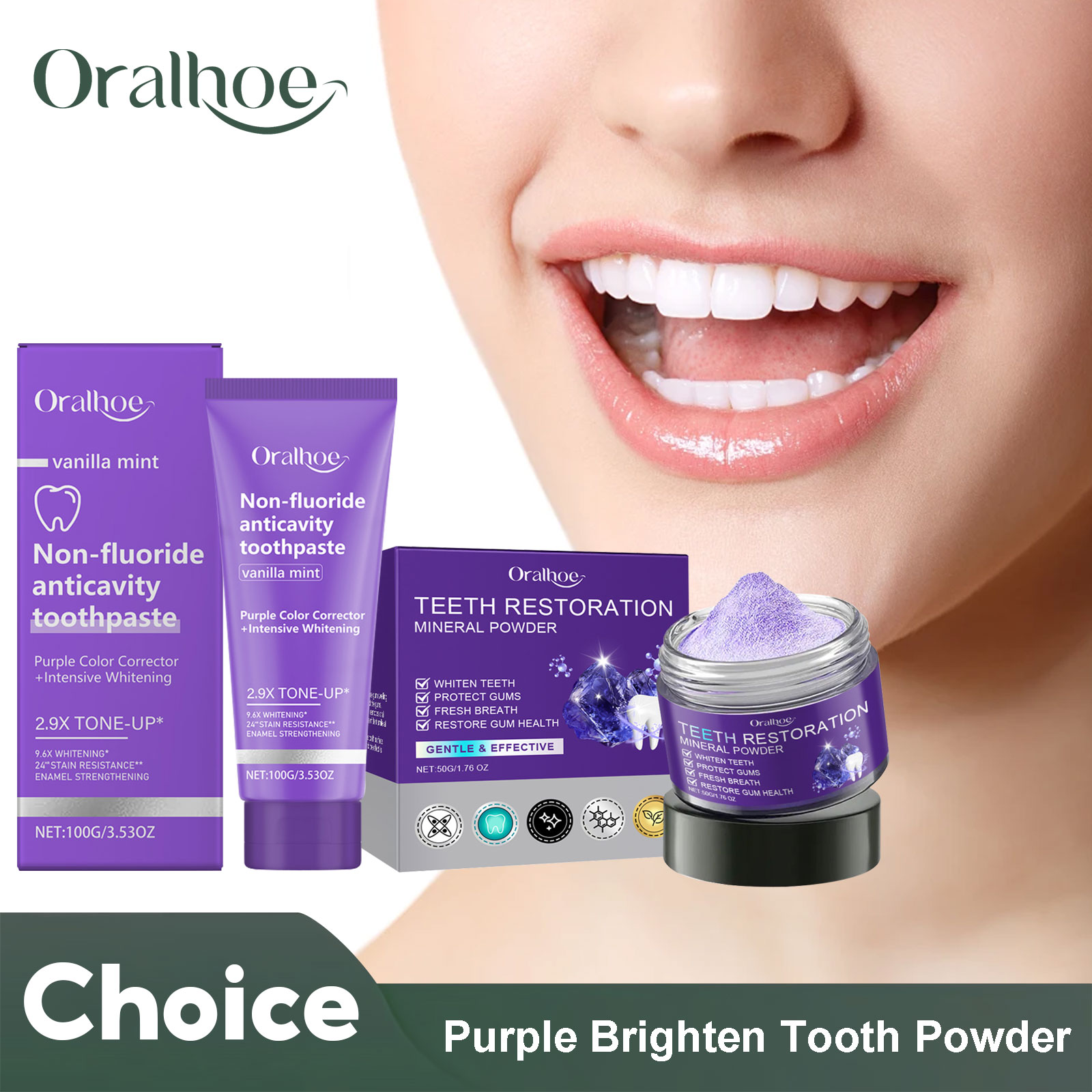 Bubuk Mineral restorasi gigi,  - Teeth Whitening Powder ulasan dan harga