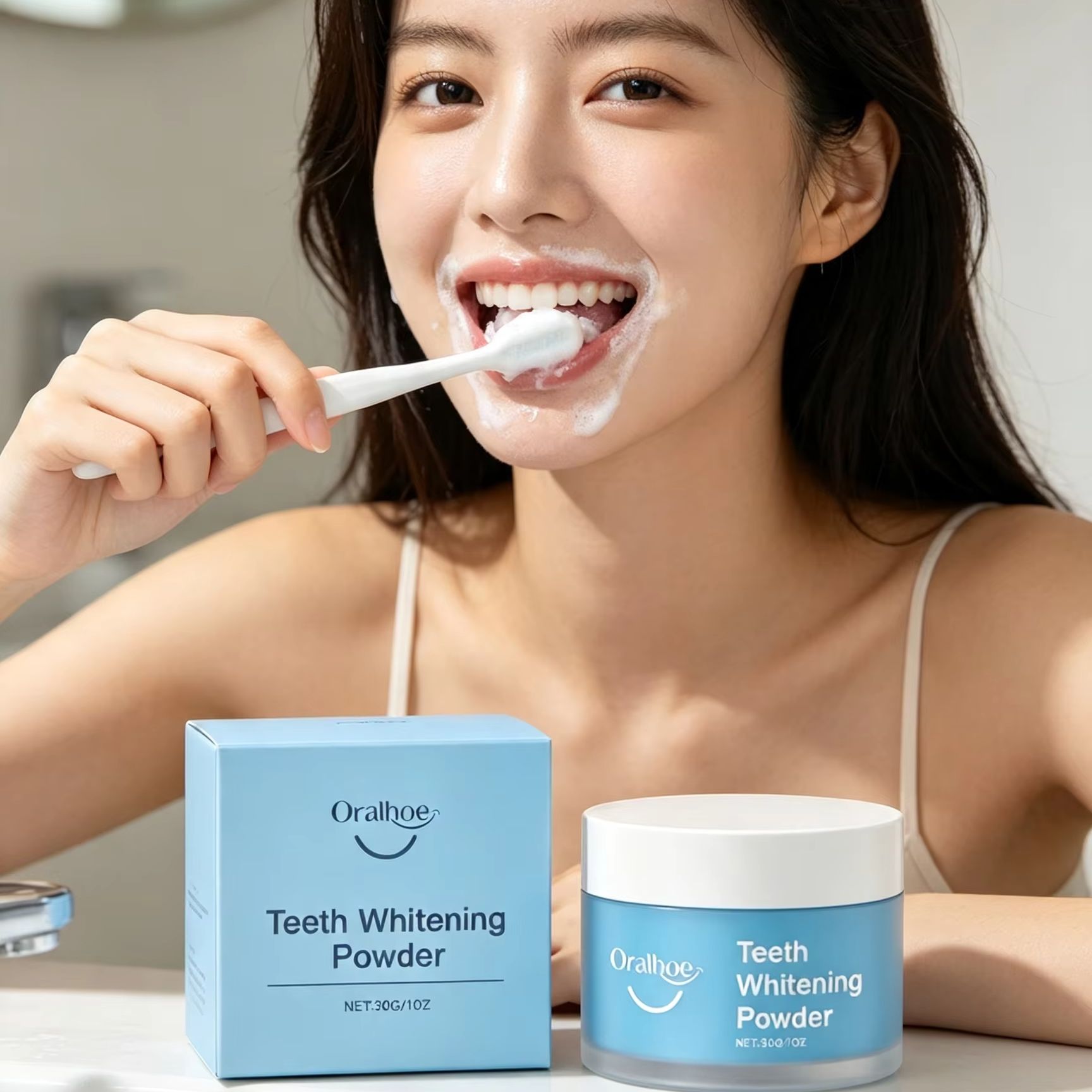 Bubuk Gigi Oralhoe untuk Membe - Teeth Whitening Powder ulasan dan harga